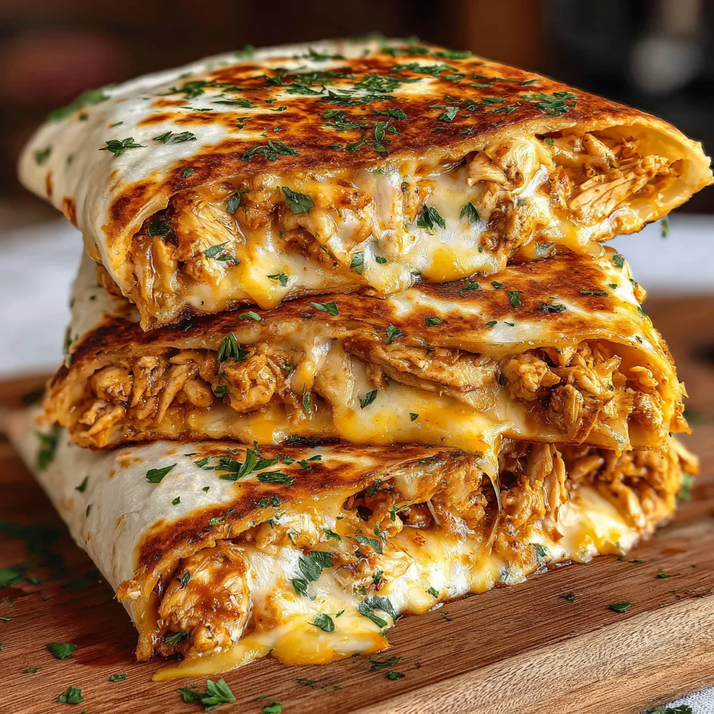 A stack of chicken enchiladas.