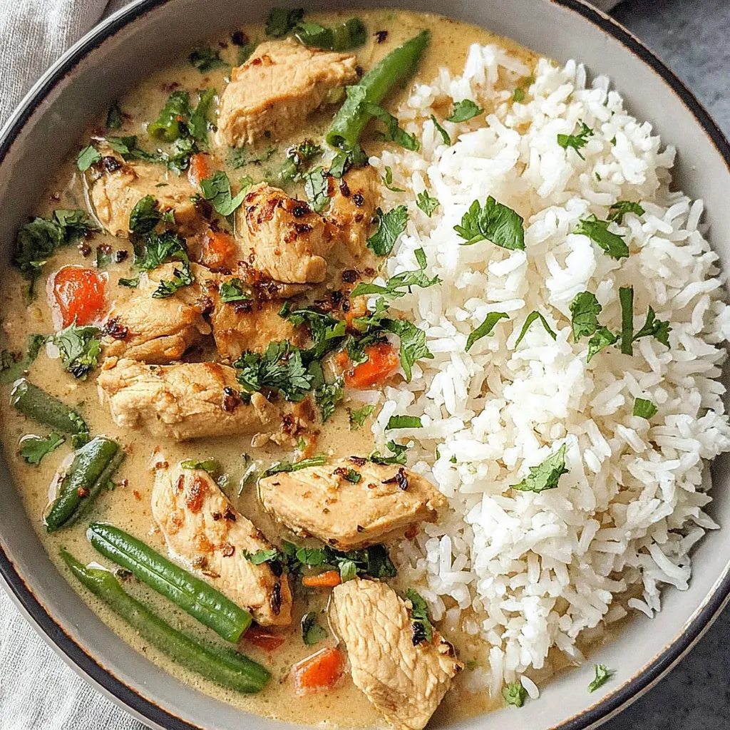 A bowl of rice and chicken.