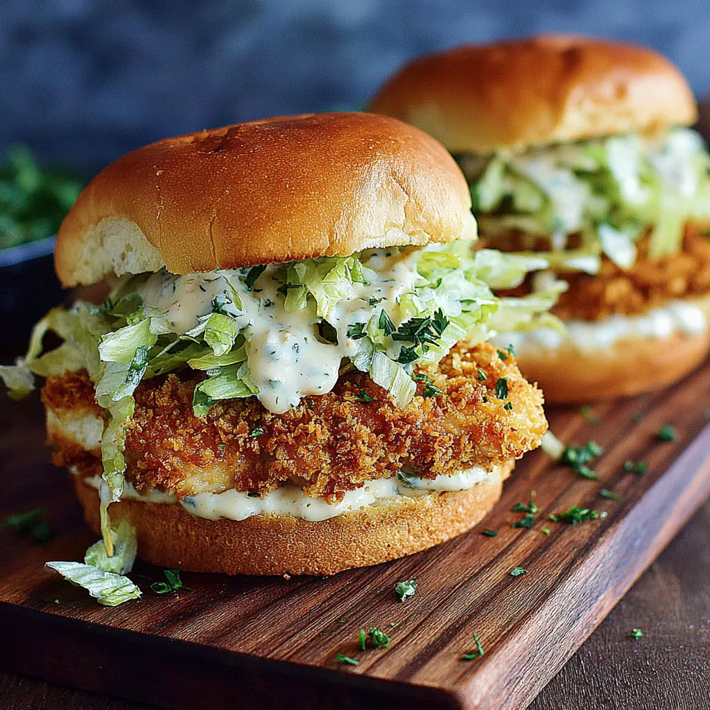 Two chicken sandwiches with lettuce and mayonnaise.