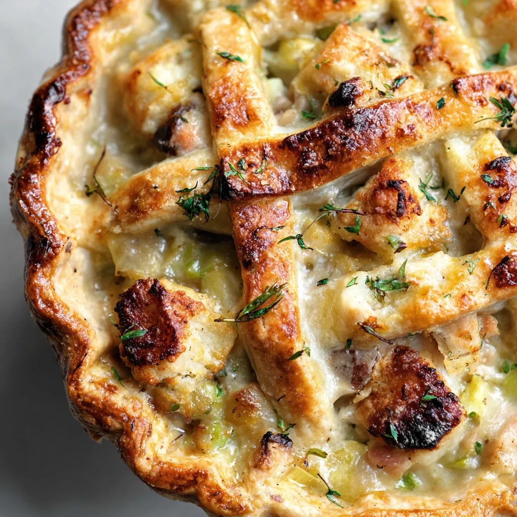 A pie with a lattice crust.