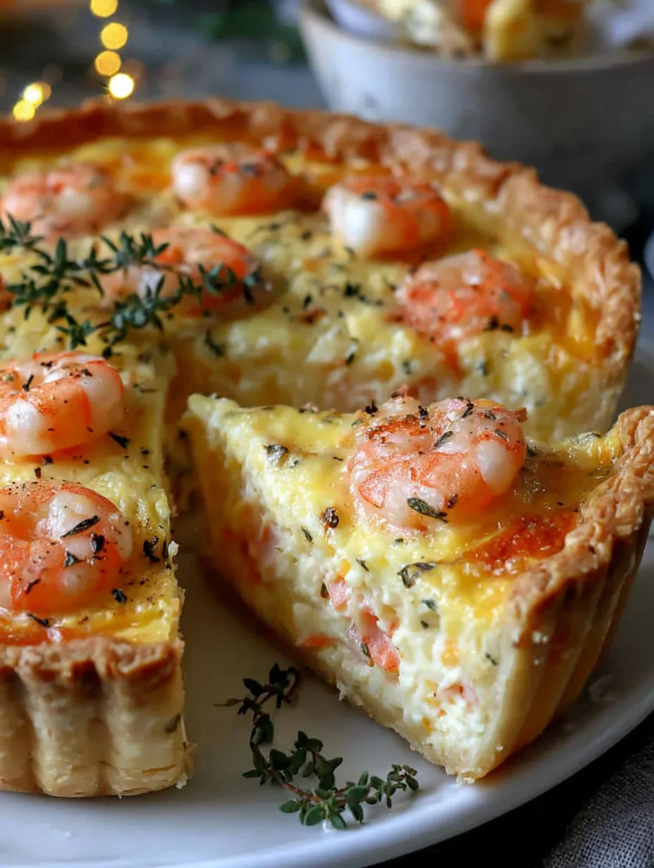 A slice of shrimp and cheese pie.
