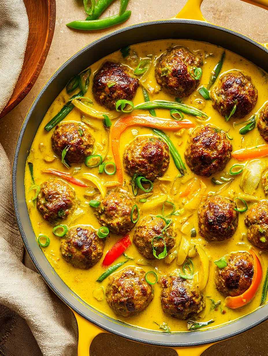 A bowl of food with meatballs and vegetables.