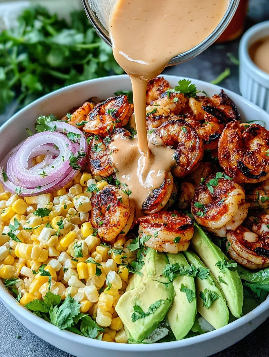 A bowl of shrimp and vegetables with a spoonful of sauce.