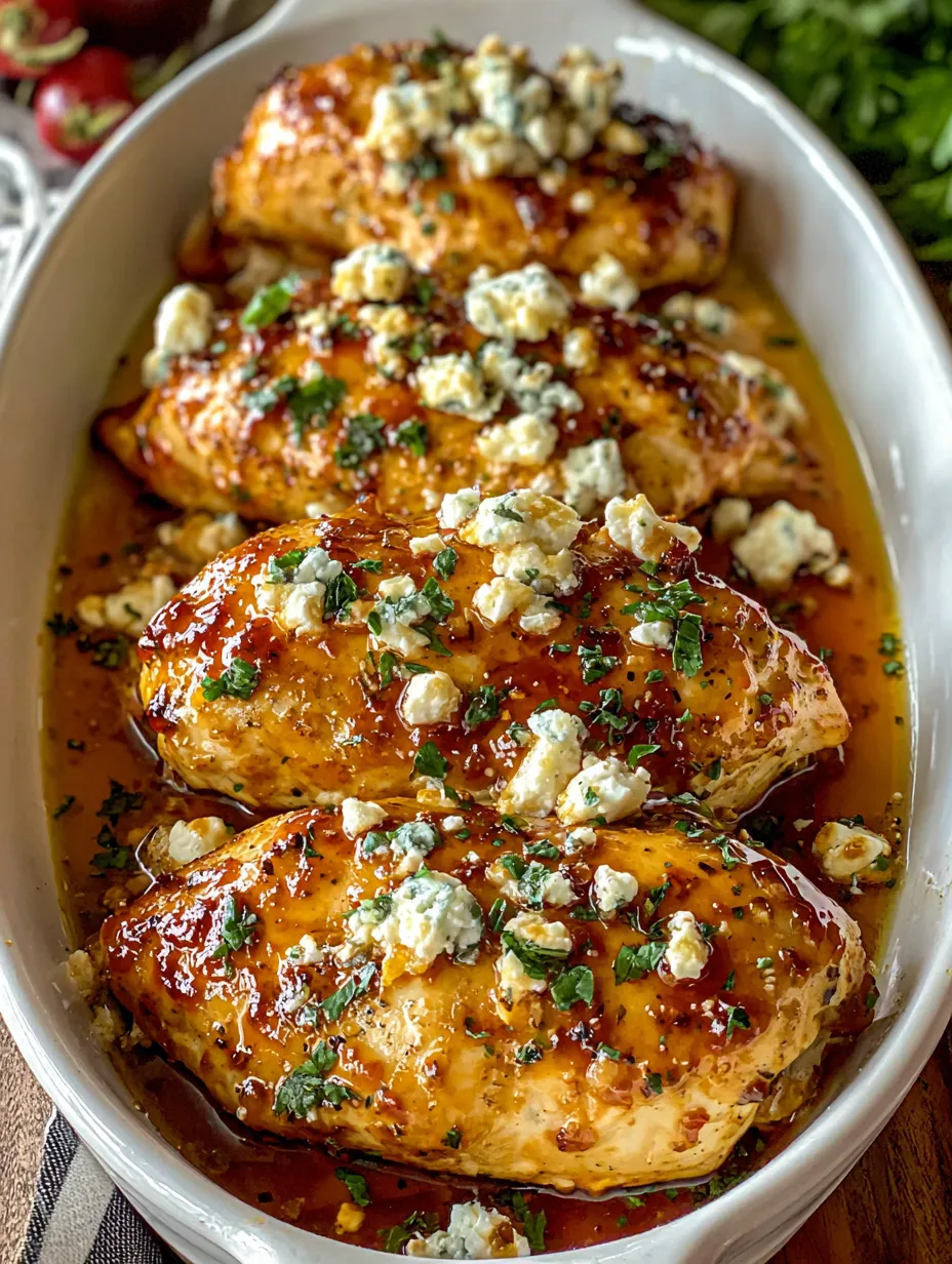 Chicken with blue cheese and sauce.