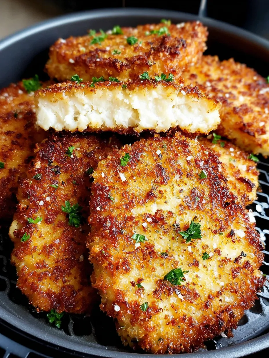 A plate of breaded meat.