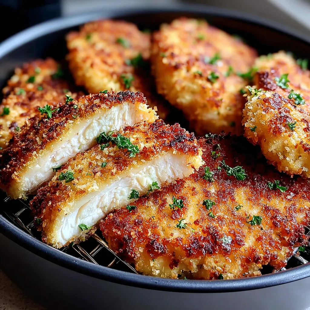A bowl of breaded chicken.