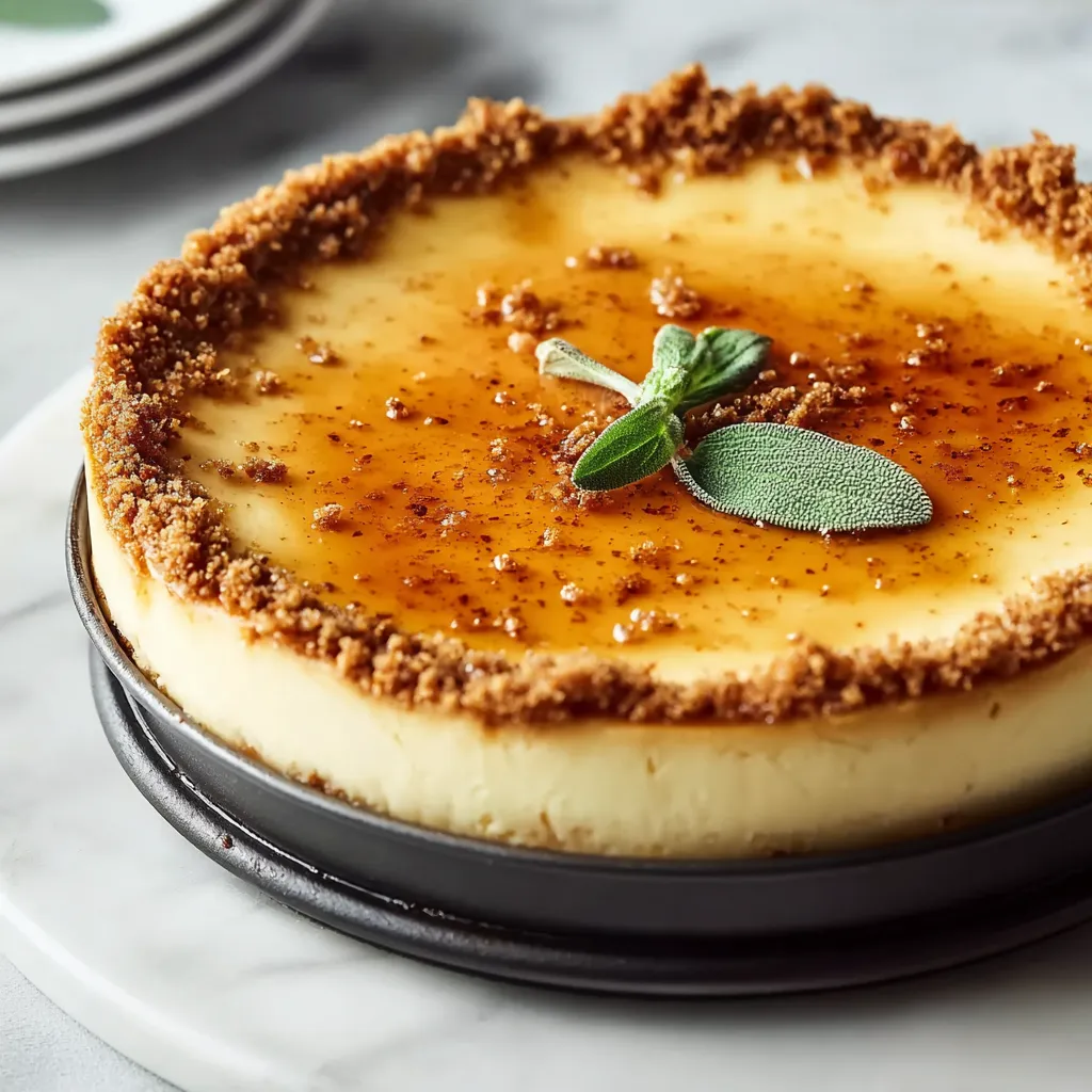 A slice of cheesecake with a leaf on top.