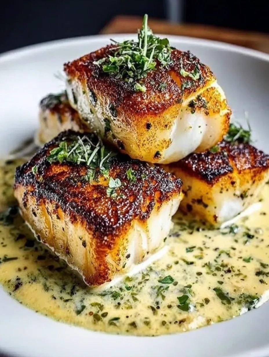 A plate of fish with sauce.