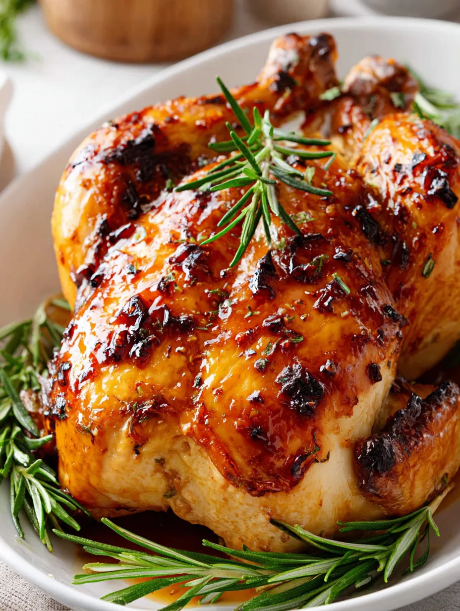 A chicken with herbs on it.