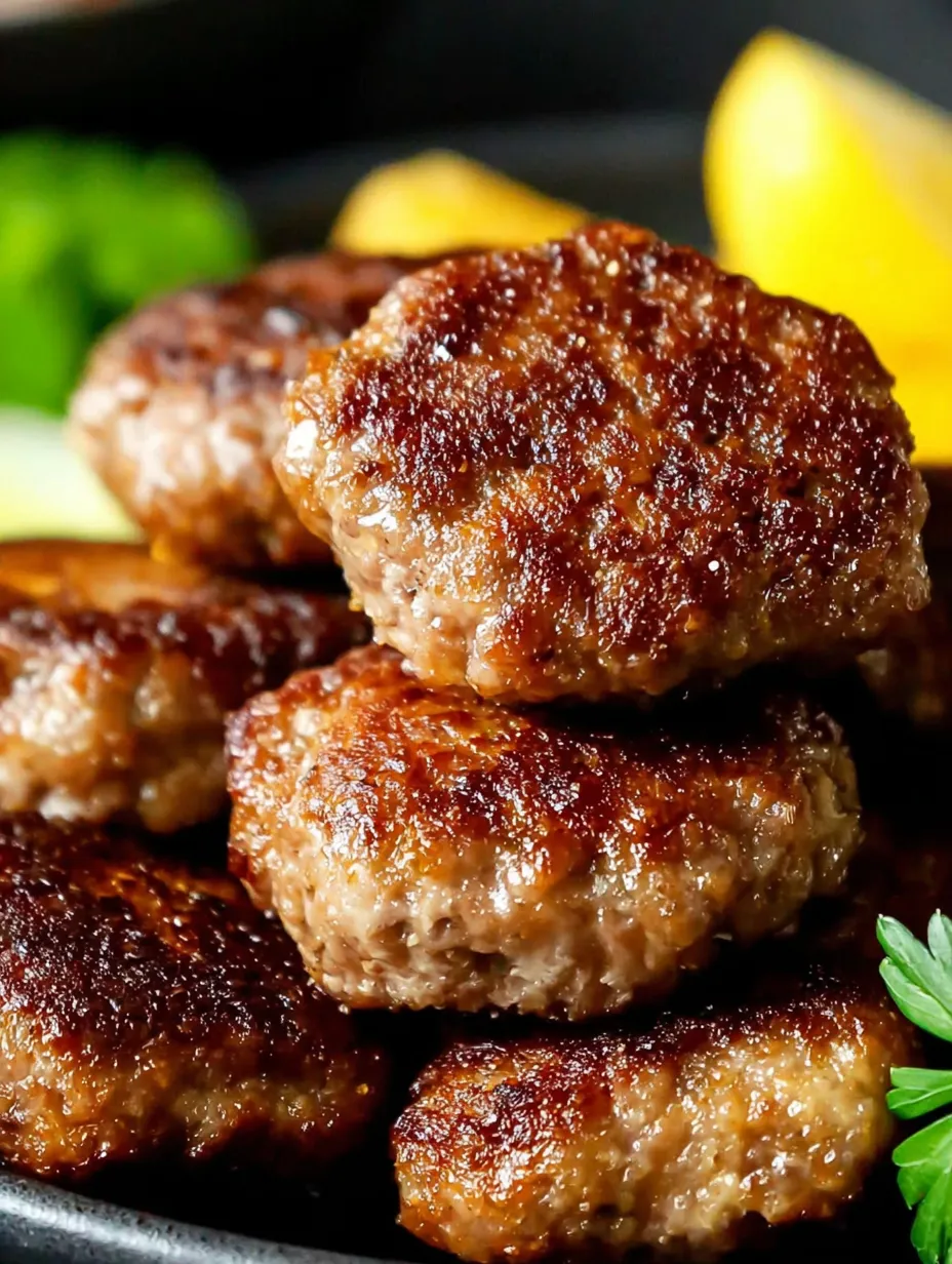 A stack of meatballs on a plate.