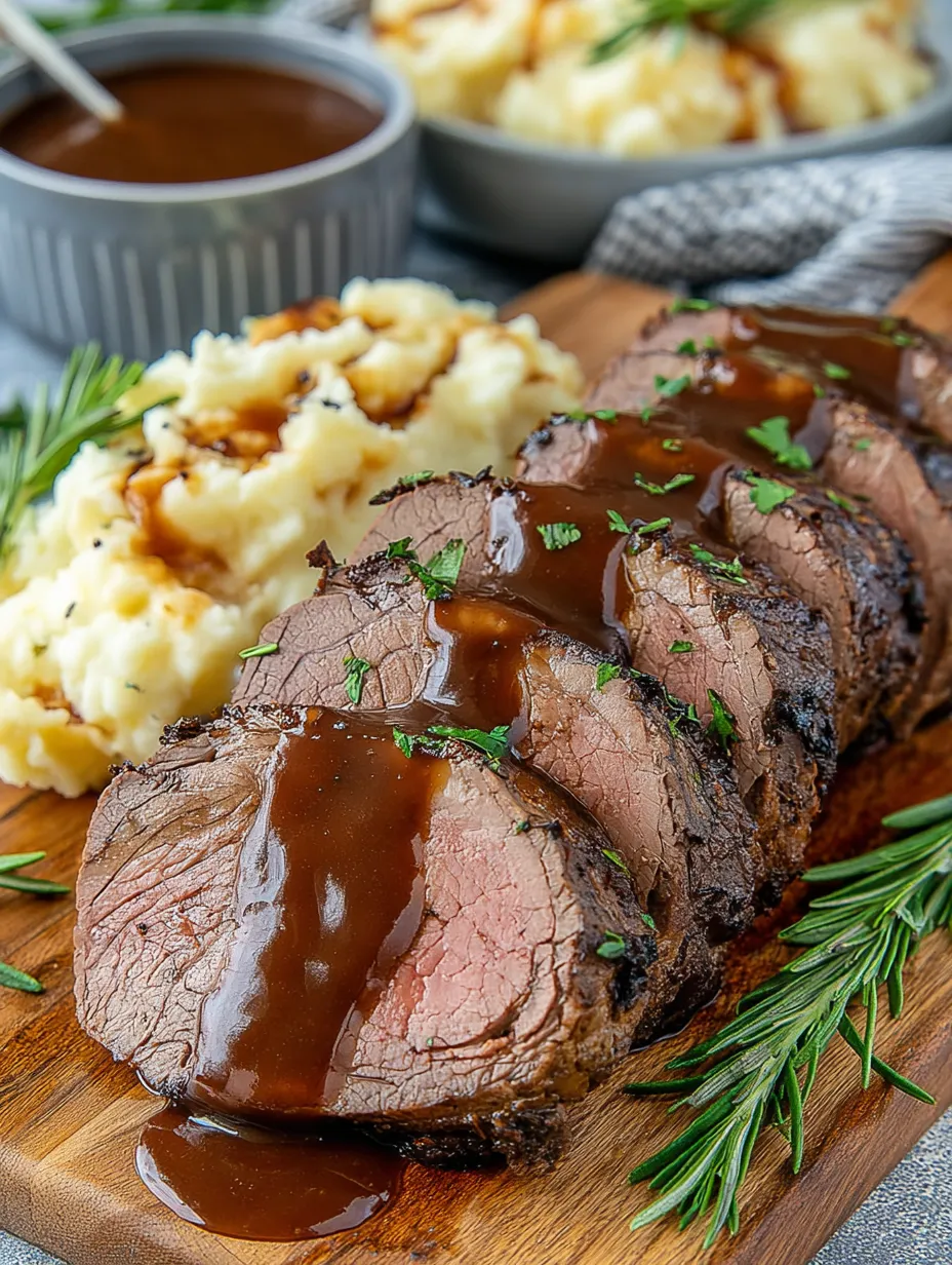 A plate of meat with gravy on it.