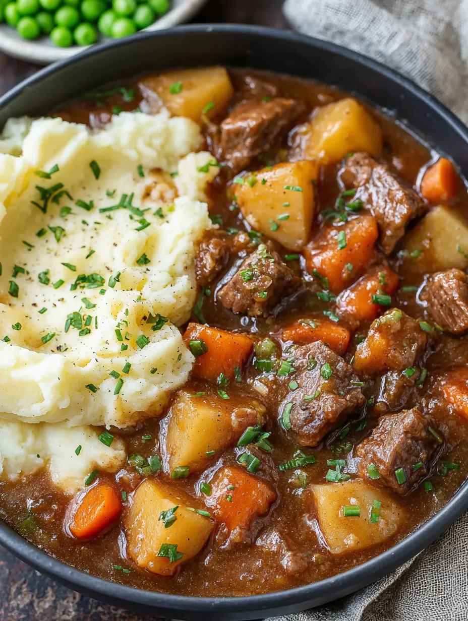 A bowl of meat and potatoes.