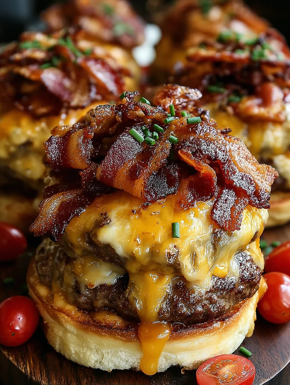 Bacon cheeseburger on a bun.