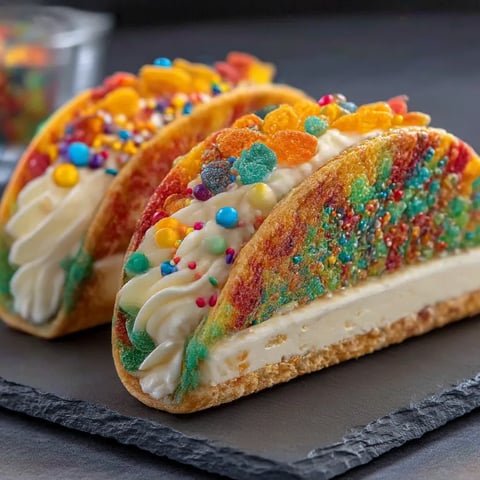 A colorful dessert with a rainbow of colors.