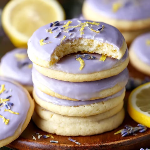 A stack of lemon lavender cookies.