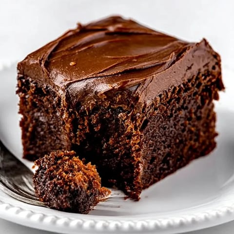 A slice of chocolate cake on a plate.