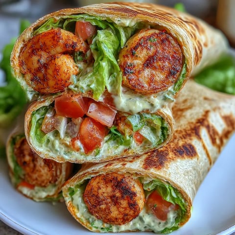 Grilled Shrimp Caesar Wraps.