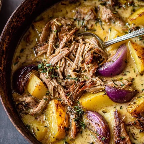 A bowl of soup with meat and vegetables.